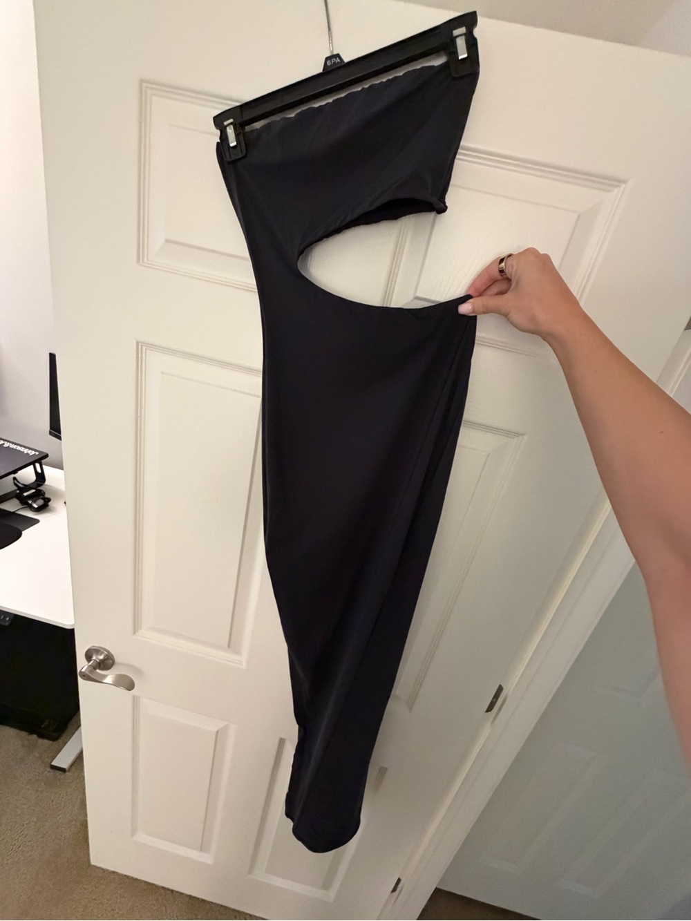 Black Skims Asymmetric Cutout Maxi Dress